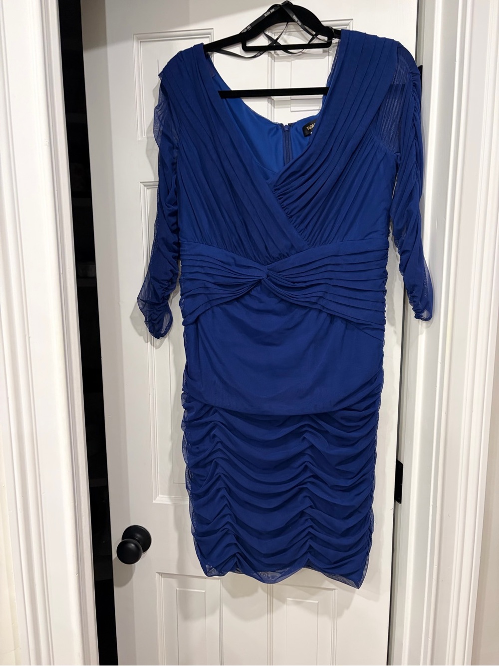 Tadashi Shoji Cobalt Blue Ruched Cocktail Dress XL